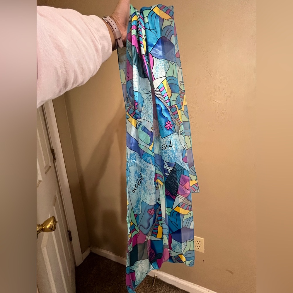 Vintage Pablo Picasso art silk blend scarf